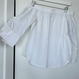 Off the shoulder white blouse